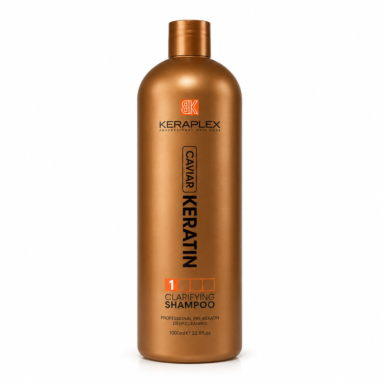 BK Keraplex Caviar Keratin Clarifying Shampoo, 1000ml professional pre-keratin deep cleansing treatment for salon use, barcode 5060907721656.