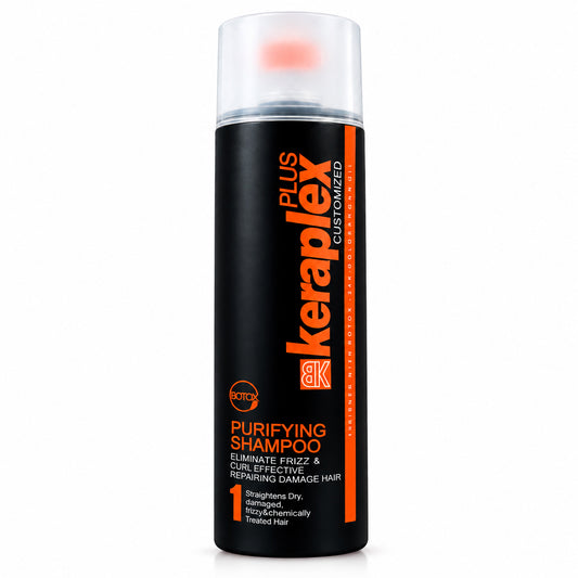 BK Keraplex Plus Botox Purifying Shampoo 1000ml professional deep cleansing pre-treatment wash for dry, damaged, and frizzy hair, barcode 0100140834838