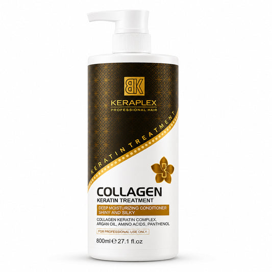 BK Keraplex Collagen Keratin Deep Moisturizing Conditioner, 800ml professional post-keratin treatment conditioner for shiny and silky hair, barcode 5060907728167.