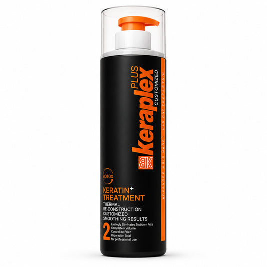 BK Keraplex Plus Botox Keratin Treatment 1L, professional thermal re-construction smoothing system enriched with 24K Gold and Argan Oil for frizz-free, straight hair, barcode 0100140834845.
