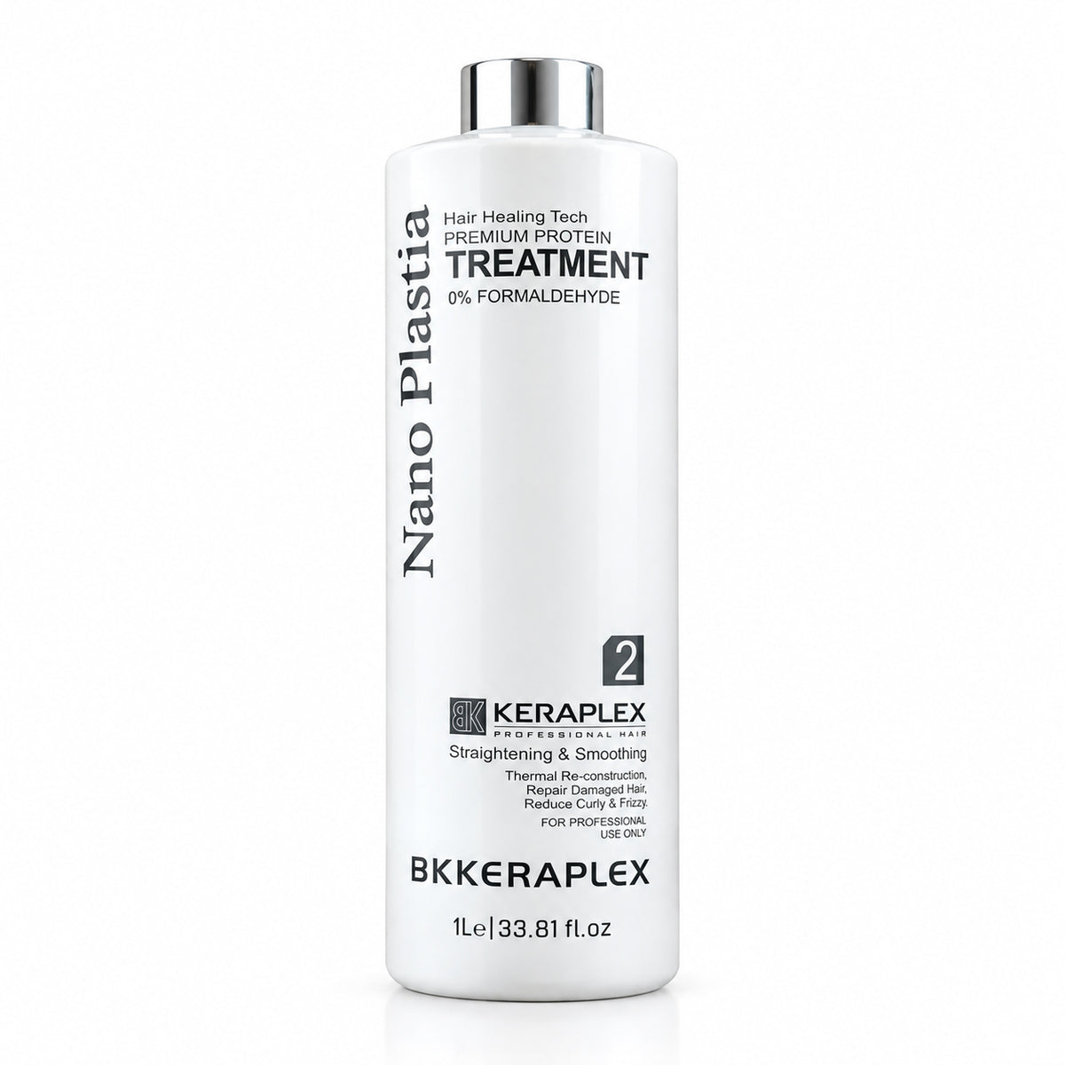 BK Keraplex Nano Plastia Premium Protein Treatment 1L, 0% formaldehyde professional hair healing and straightening treatment for damaged, curly, and frizzy hair