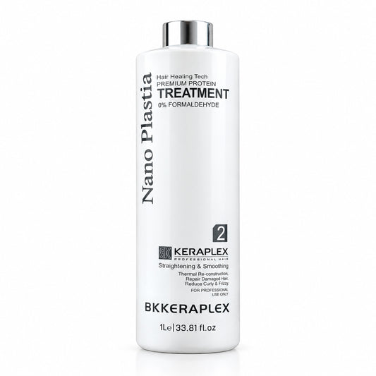 BK Keraplex Nano Plastia Premium Protein Treatment 1L, 0% formaldehyde professional hair healing and straightening treatment for damaged, curly, and frizzy hair